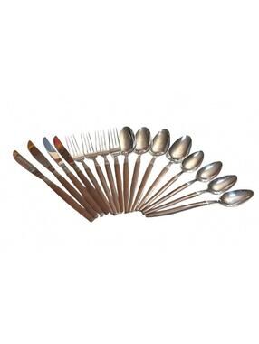 Vintage EKCO Eterna Canoe Muffin Flatware Set of 4, Sixteen Pieces